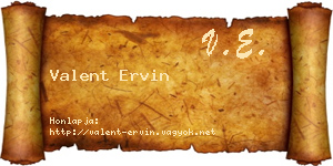 Valent Ervin névjegykártya