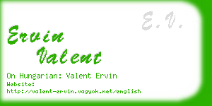 ervin valent business card